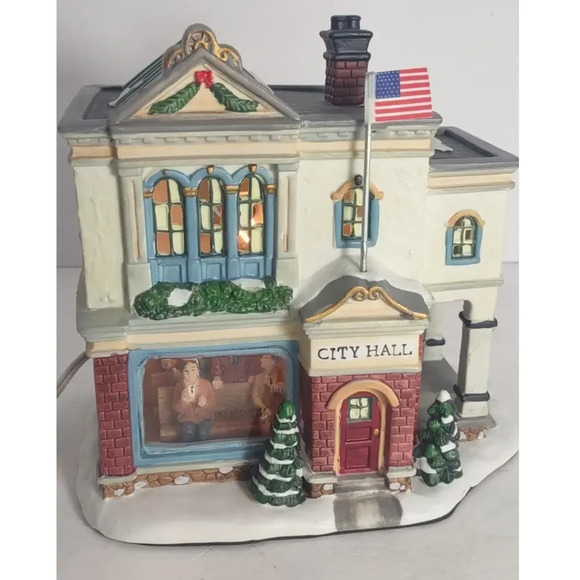 Norman Rockwell Collection Saturday Evening Post City Hall Xmas Lit House - Picture 2 of 7